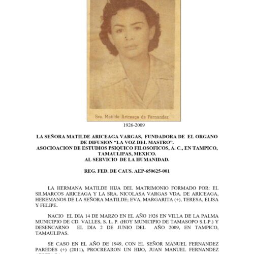 Ariceaga,Matilde,Listado de obras reveladas - Imagen 1