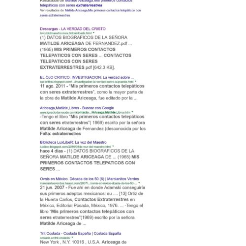 Ariceaga,Matilde,Mis primeros contactos telepaticos con seres extraterresstres - Imagen 1