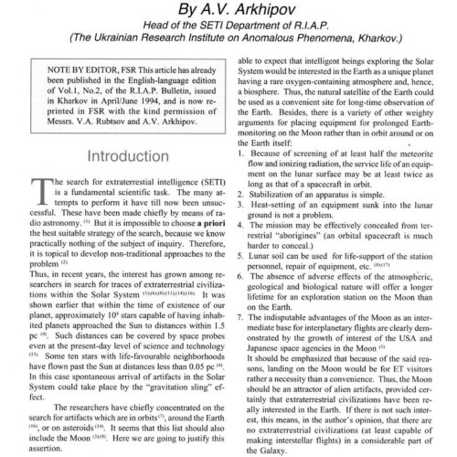 Arkhipon,Moon alien artifacts,FSR1995V40N2 - Imagen 1