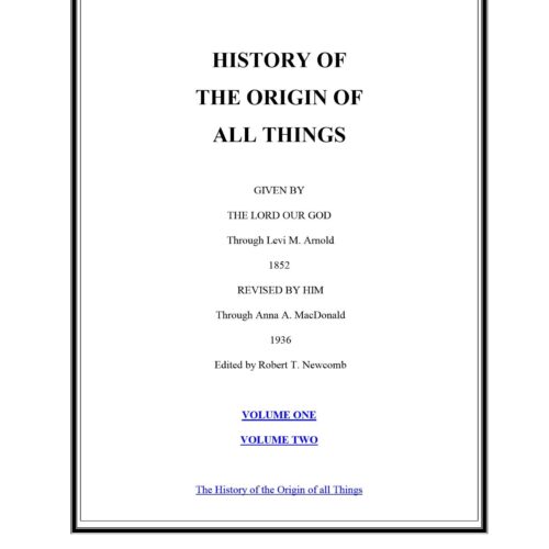 Arnold,Levi M.,History of the origin of all things,Given by the Lord our God 1852 - Imagen 1