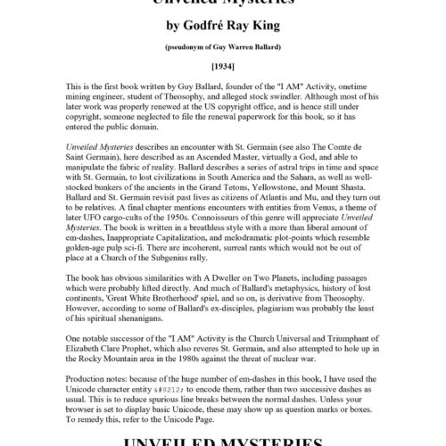 Ballard,Guy,Unveiled mysteries-2 - Imagen 1