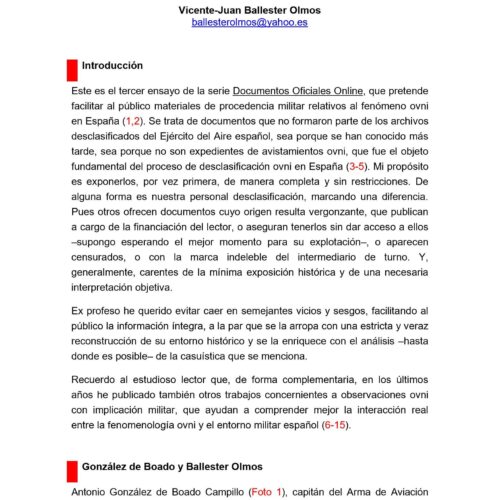 Ballester-Olmos,Monografia OVNI del Capitan Boado 1969 - Imagen 1