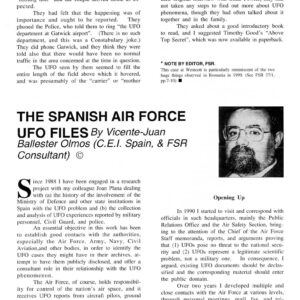 Ballester Olmos,Spanish Air Force UFO Files,FSR93V38N2