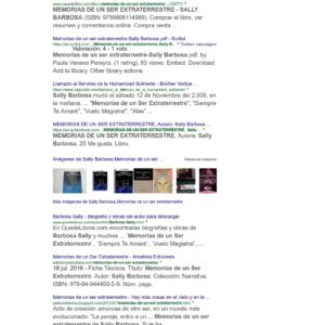 Barbosa,Sally,Memorias de un ser extraterrestre