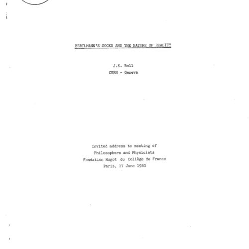 Bell,J.S.,The nature of reality - Imagen 1