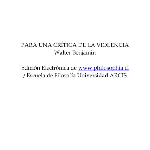 Benjamin,Walter,Para una critica de la violencia - Imagen 1
