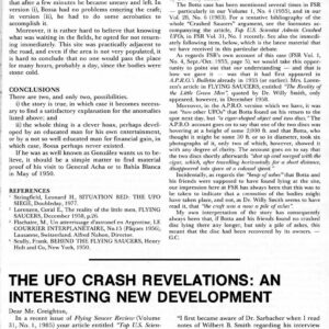 Benson,UFO Crash Revelations,FSR1986V31N5