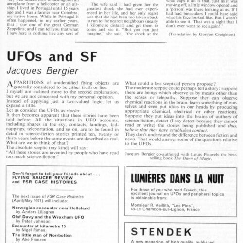 Bergier,UFOs and Science-Fiction,FSR71V17N2 - Imagen 1