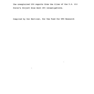 Berliner,Blue Book UFO Cases,Unknown