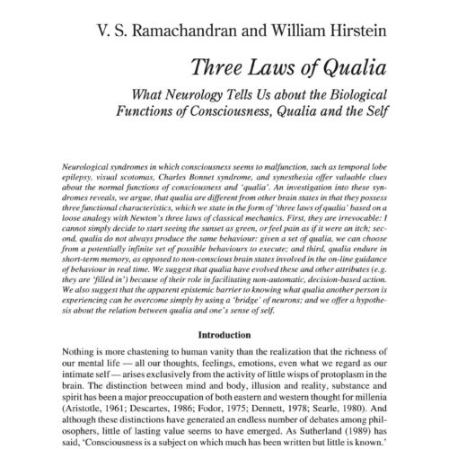 Biological functions of consciousness,Qualia - Imagen 1