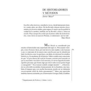 Bloch,De historiadores y metodos,Javier Meza