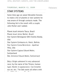Books,UFOs, et al,Star systems