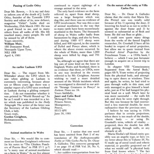 Bord,Animal Mutilations 1980,Wales,U.K.,FSR81V27N2 - Imagen 1