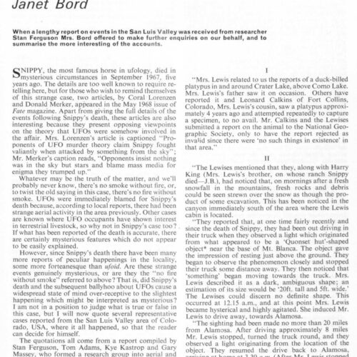 Bord,Snippy horse mutilation,1967,Colorado,FSR72V18N6 - Imagen 1