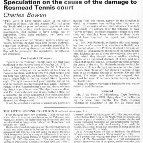 Bowen,Humanoids 1972,South Africa,FSR73V19N1 - Imagen 1