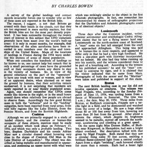 Bowen,Landings in British Isles,FSR-SI 1966 N 1,Humanoids - Imagen 1