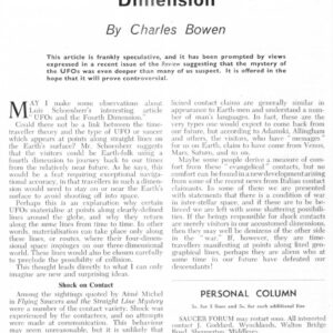 Bowen,Time,Saucers and Fourth Dimension,FSR63V9N3