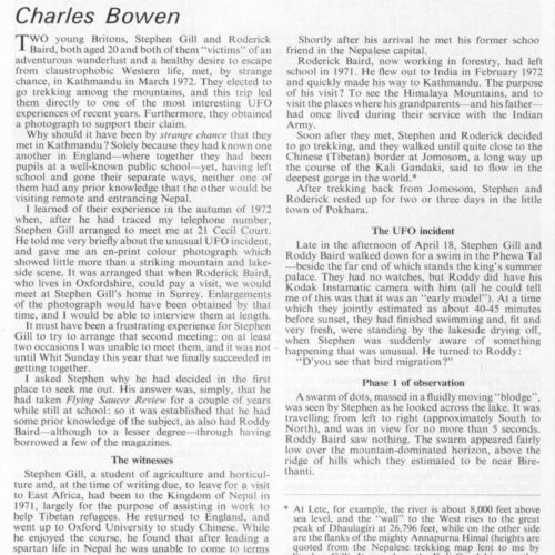 Bowen,UFOs 1972,Nepal,FSR73V19N4 - Imagen 1