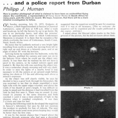 Bowen,UFOs 1972,South Africa-1,FSR71V18N5 - Imagen 1