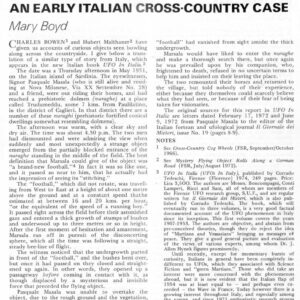 Boyd,UFO 1931,Sardinia,Italy,FSR74V20N3