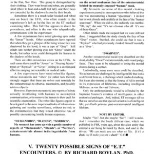 Boylan,Signs of E.T.s encounters,FSR2001V46N1