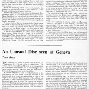 Bratt,UFOs 1970,Geneva,Switzerland,FSR-CH 1972 N 9