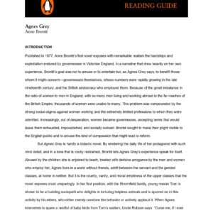 Bronte,Agnes Grey,Penguin Reading Guide