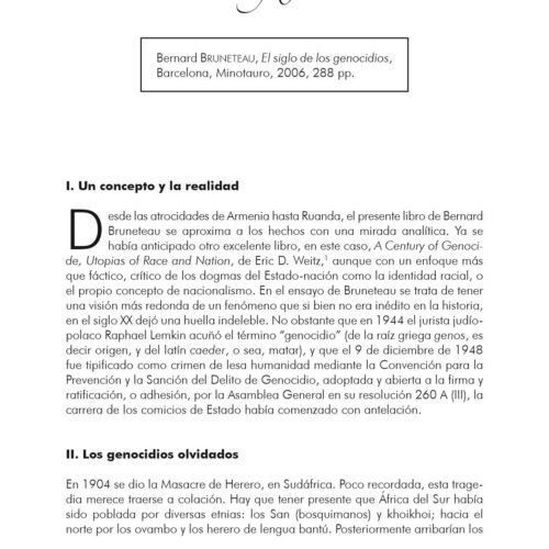 Bruneteau,El siglo de los genocidios,R.G.O.Trevinyo - Imagen 1