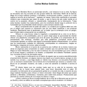 Bruno,Giordano,El arte de la memoria,C.Munyoz Gutierrez