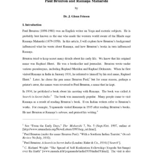 Brunton and Ramana Maharsi,J.G.Friesen