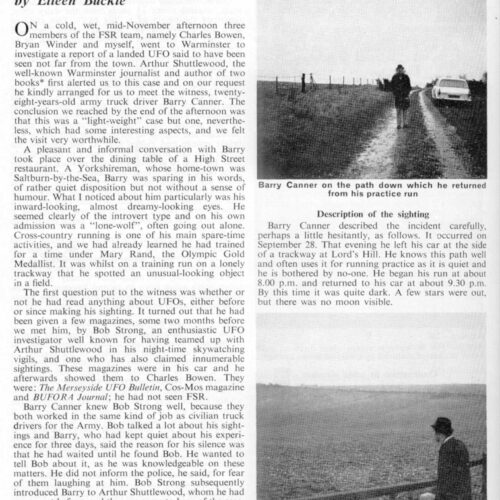Buckle,UFO 1967,Yorkshire quarry,England,FSR-CH 1971 N 3 - Imagen 1