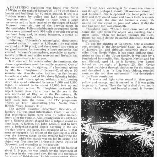Buckle,UFO 1974,North Wales,U.K.,FSR-CH 1974 N 18 - Imagen 1