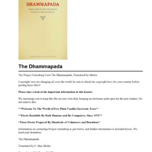 Buddhism,Dhammapada