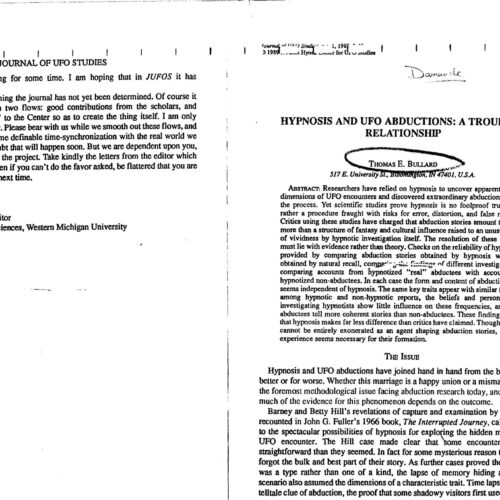 Bullard,Thomas E.,Hypnosis and UFO Abductions - Imagen 1
