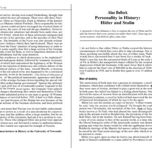 Bullock,Hitler and Stalin,Personality in History