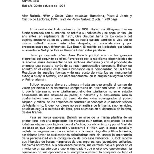 Bullock,Hitler y Stalin,Santos Julia - Imagen 1