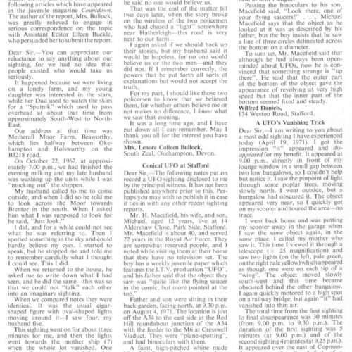 Bullock,UFOs 1967,dairy farm,England,FSR-CH 1971 N 7 - Imagen 1
