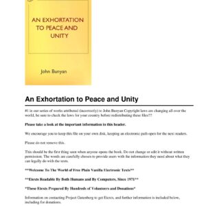 Bunyan,John,Exhortation to peace and unity