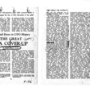 CIA UFO Cover-Up,DavidJacobs
