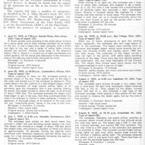 CUFOS,UFO Reports 1975,FSR75V21N6
