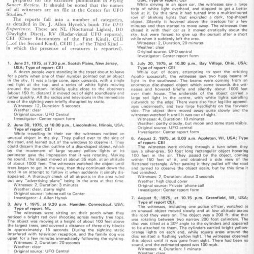 CUFOS,UFO Reports 1975,FSR75V21N6 - Imagen 1