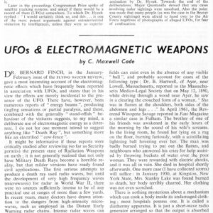 Cade,UFOs Electromagnetic Weapons,FSR66V12N4