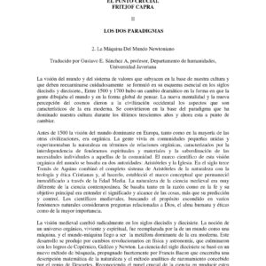 Capra,Fritjof,El punto crucial,Los dos paradigmas