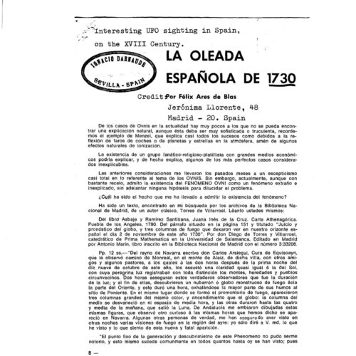 Caso OVNI 1730,Salamanca - Imagen 1