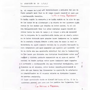 Caso OVNI 1947,12 Junio,Arroyomolinos Huelva