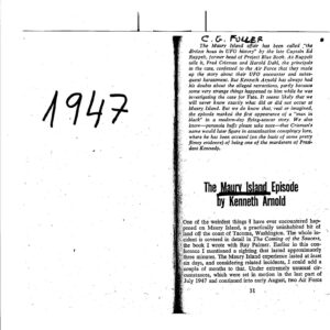 Caso OVNI 1947,Maury Island,K.Arnold