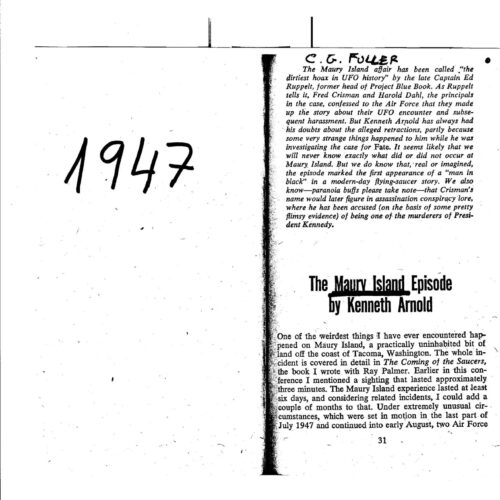 Caso OVNI 1947,Maury Island,K.Arnold - Imagen 1