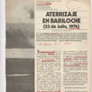 Caso OVNI 1974,Bariloche,Argentina