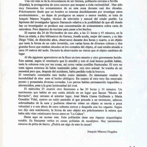Caso OVNI 1981,Gerena,La Calera - Imagen 1