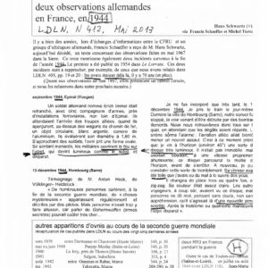 Casos OVNI 1944,Francia,Hans Schwartz,LDLN